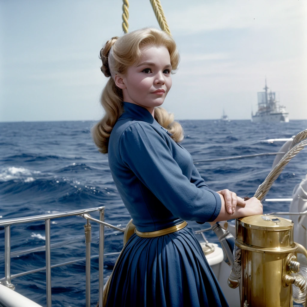 <lora:TuesdayWeld:1>tuesday weld as a captain on a big ship, solo, 4k, raw, tack sharp, highest quality