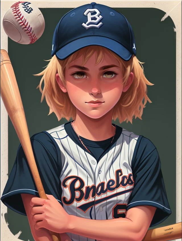 <lora:Western Bay:1>, 1girl, baseball_cap, jock, baseball_uniform, holding, holding bat, on baseball_card