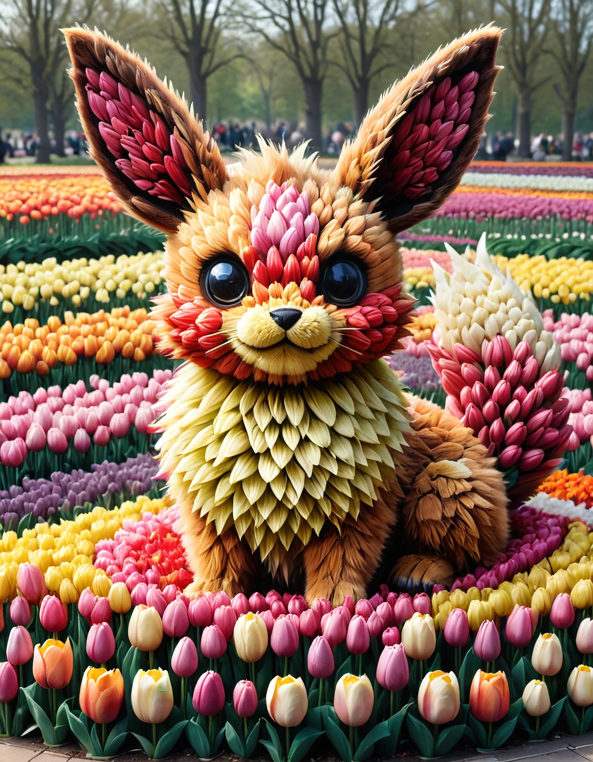 jaynl-tm, made of tulips, pokemon, eevee, drawing