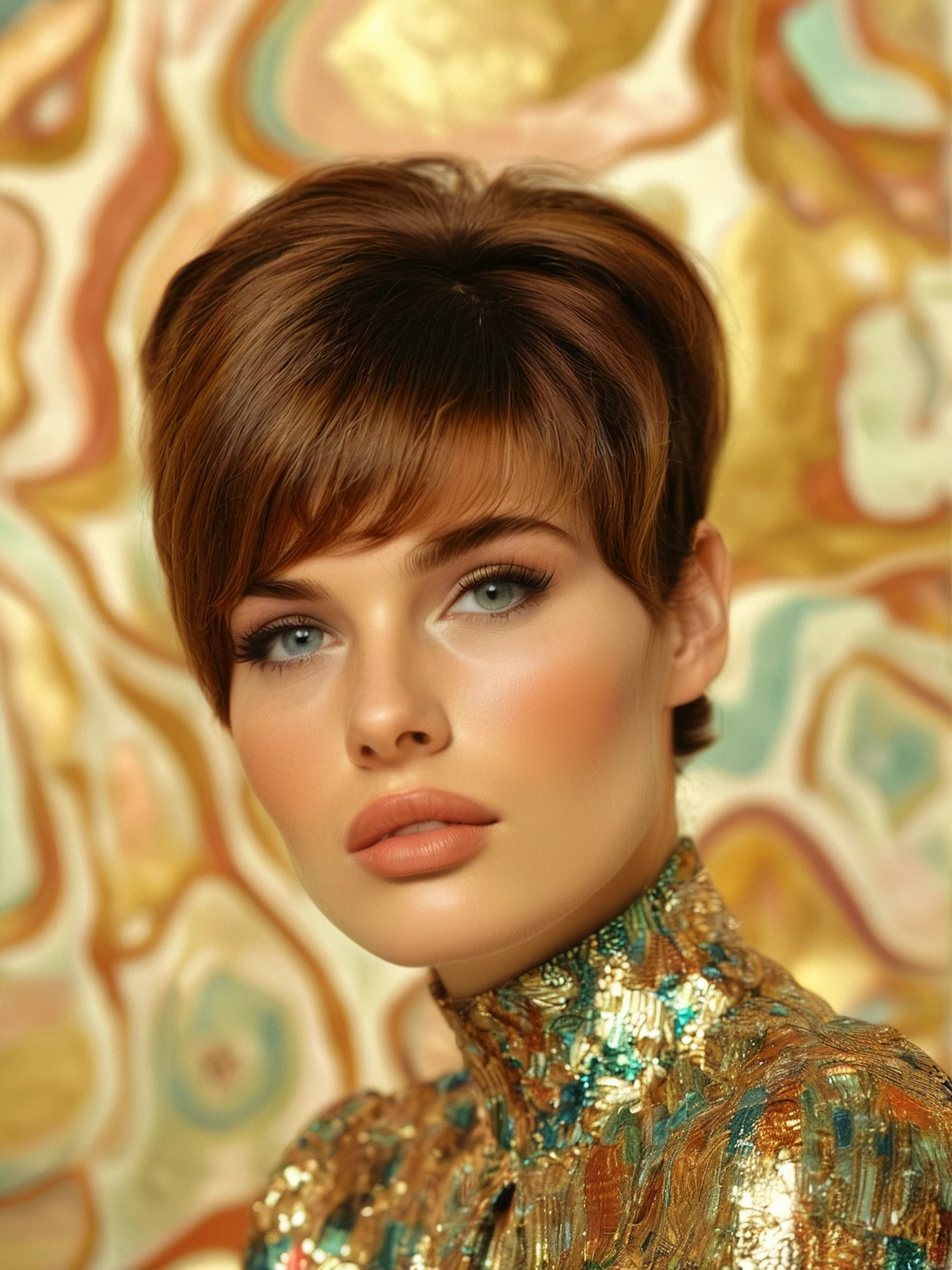 masterpiece, intricate detail, 8K, HDR, 

A 1960s fashion model against a background of marbleized paper. Page boy haircut. Female focus.

<lora:ThumbprintArt01_CE_SDXL:0.2> ThmbPrntCE