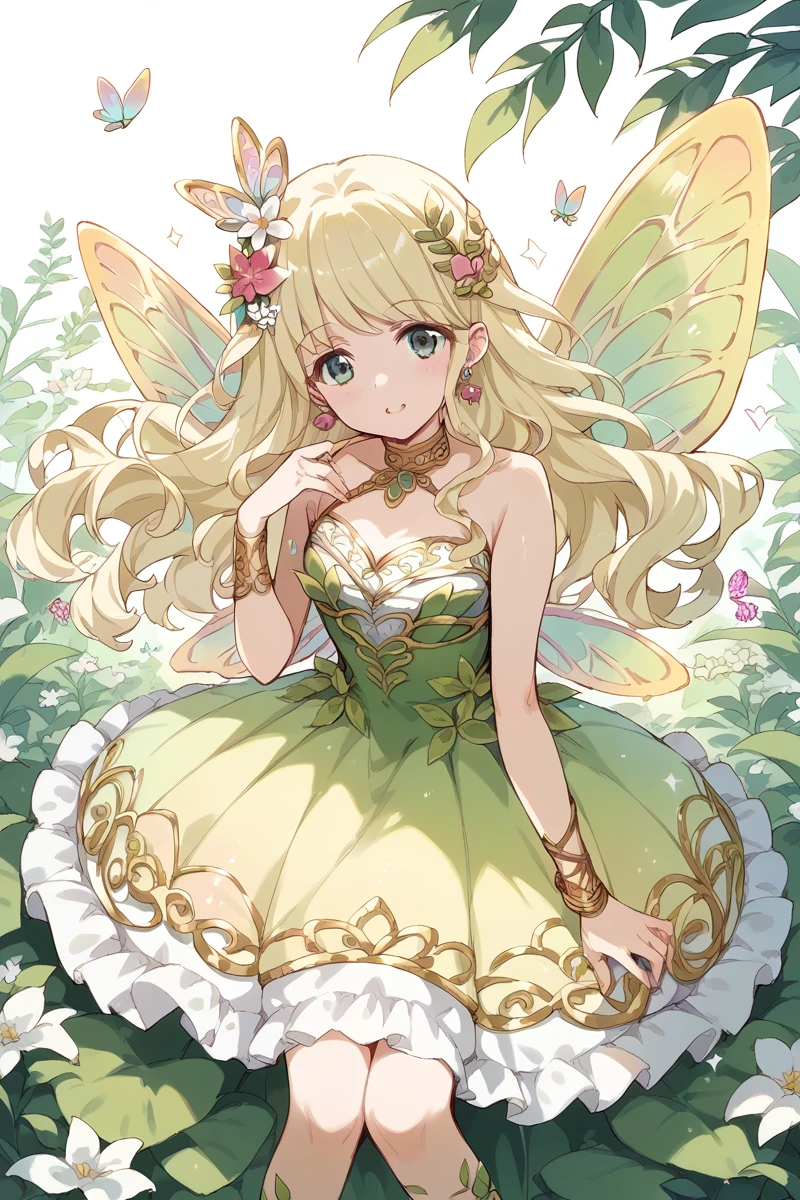 score_9, score_8_up, score_7_up, score_6_up, 1girl,
 <lora:Shiori_Yumeoji:0.9> shiori, blonde hair, flower, dress, wings, long hair, solo, blonde hair, hair flower, hair ornament, fairy wings, minigirl, fairy, jewelry, looking at viewer, earrings