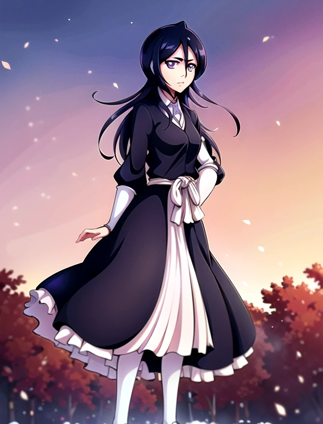 Rukia Kuchiki, solo, standing, outside, 1girl <lora:Rukia-Kuchiki:1>