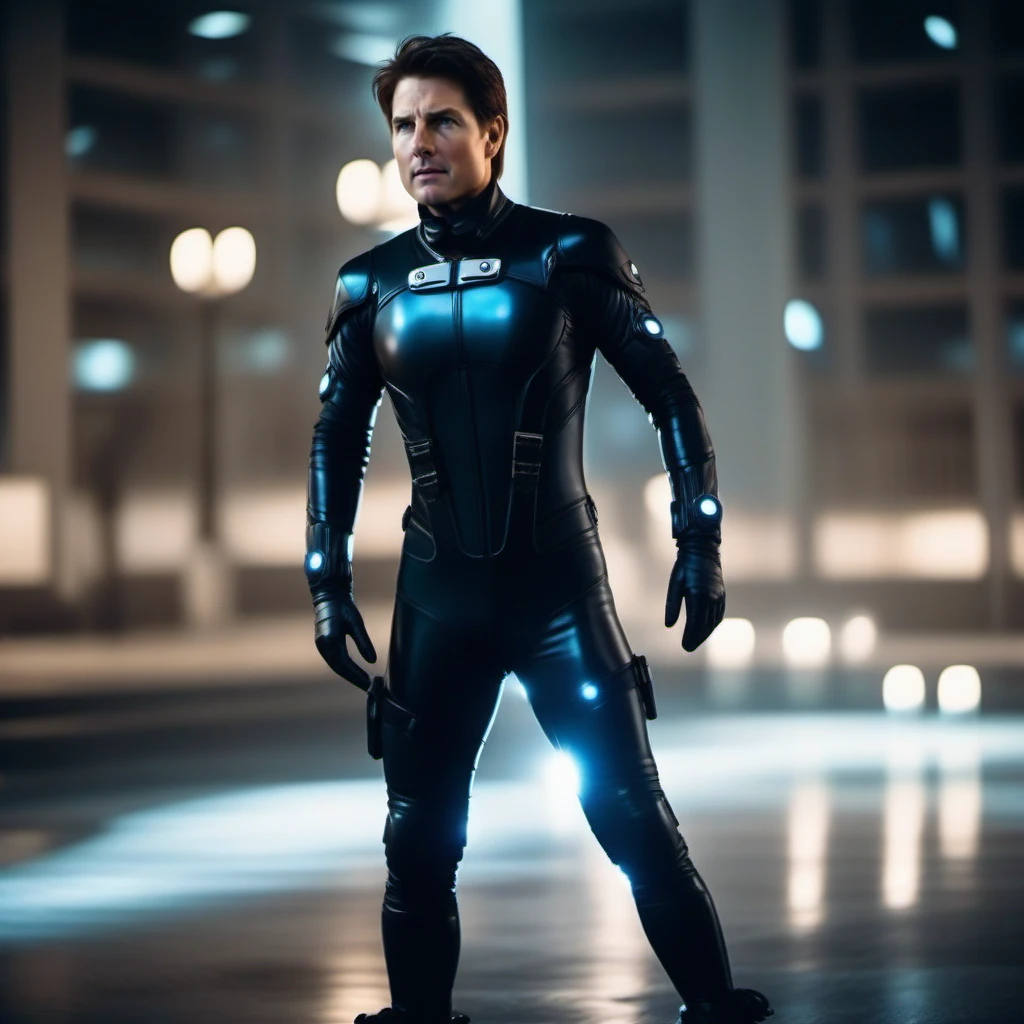 cinematic photo full body portrait tom cruise in a science fiction black bodysuit <lora:Gantz1024-000004:0.8> . 35mm photograph, film, bokeh, professional, 4k, highly detailed