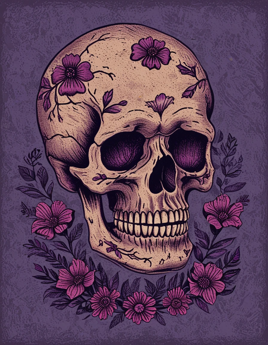 skull illustration <lora:novuschroma02 style:1> novuschroma02 style