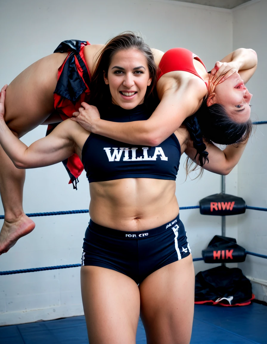 score_9,score_8_up,score_7_up,realistic,<lora:Wrestling:1>,wrestling,2girls,