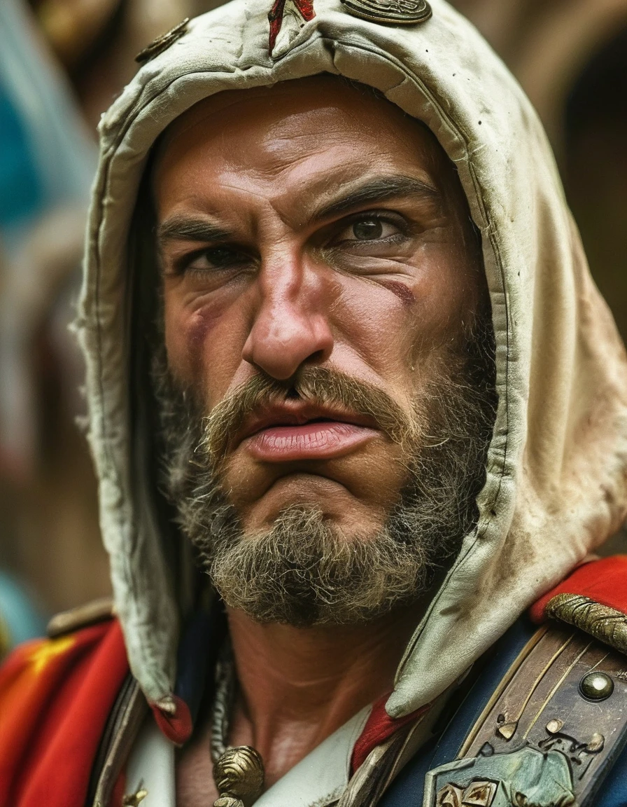 portrait, close up of a Shabby muscular ral-grmce, he is wearing a Israeli Zouave jacket that was inspired by Capcom, It is Otherworldly, alien, close-up, <lora:ral-grmce-sdxl:0.7>, intricate detail, lush, great light, intricate artistic color, professional fine composition, highly detailed