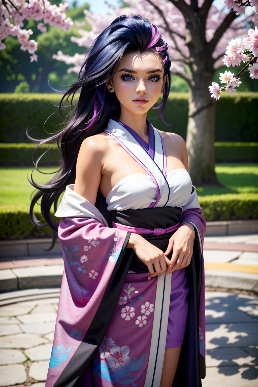 ((ultra detailed, masterpiece, absurdres))
<lora:OSombra:0.8>
OSombra, 1girl, long hair, multicolored hair, undercut, looking at viewer, in a traditional kimono, surrounded by cherry blossoms