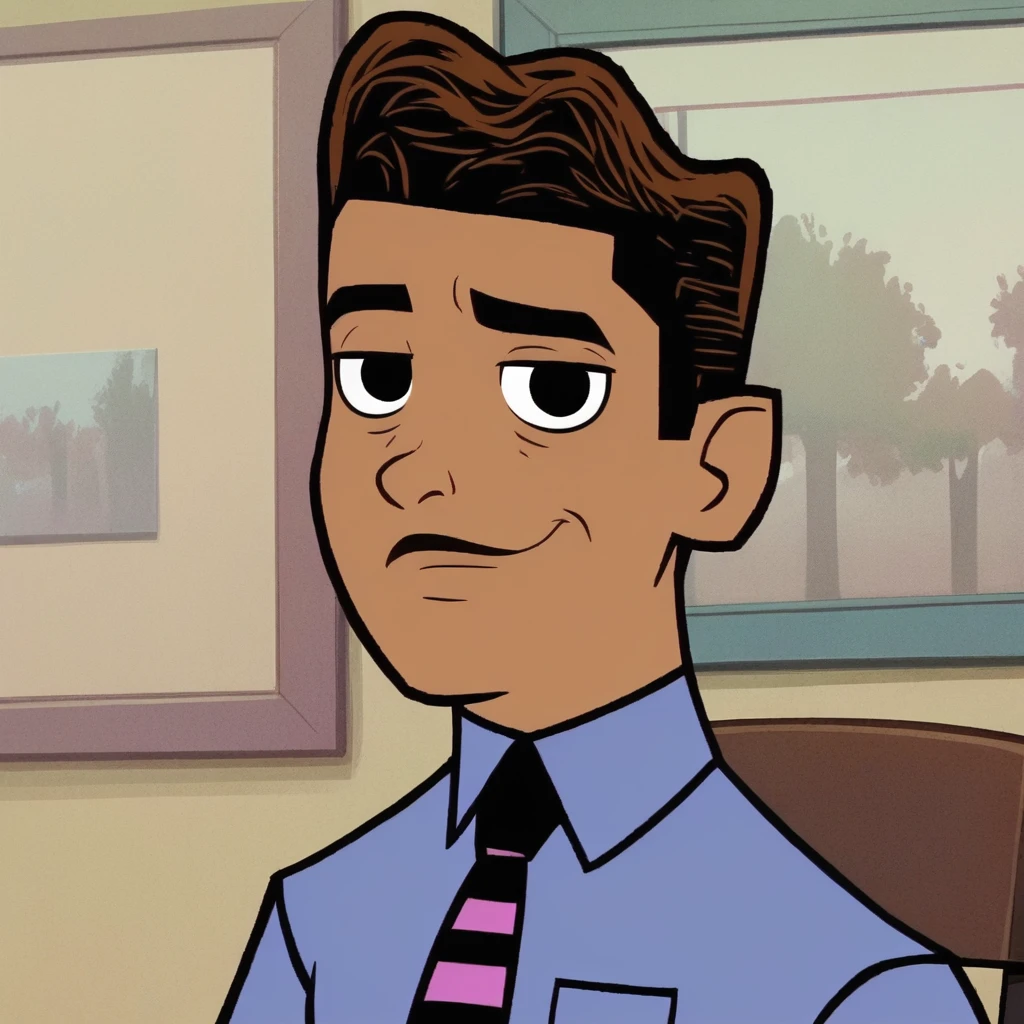 score_7_up, BREAK, ANTONIOCALDERON, 1boy, solo, brown hair, short hair, blue shirt, necktie, upper body, <lora:AntonioCalderon_PXL_Leaf1:1>, looking at viewer,