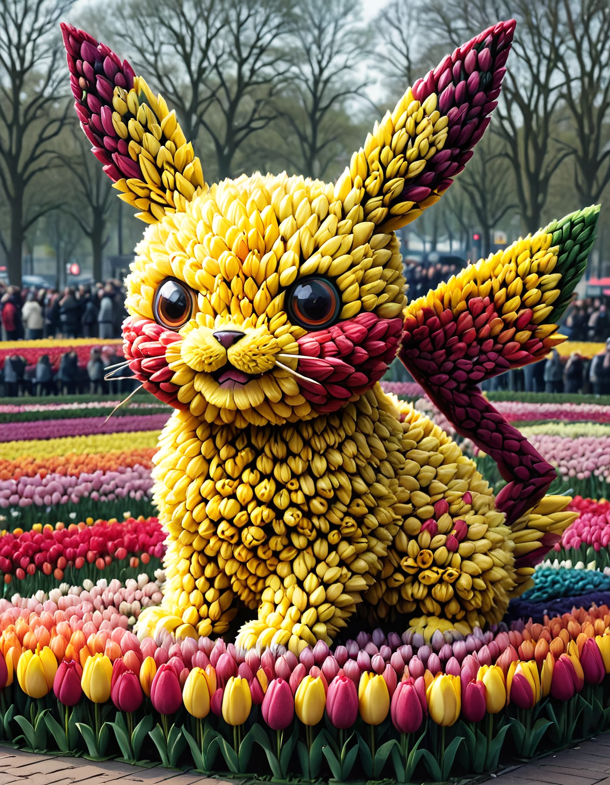 jaynl-tm, made of tulips, pokemon, pikachu, drawing