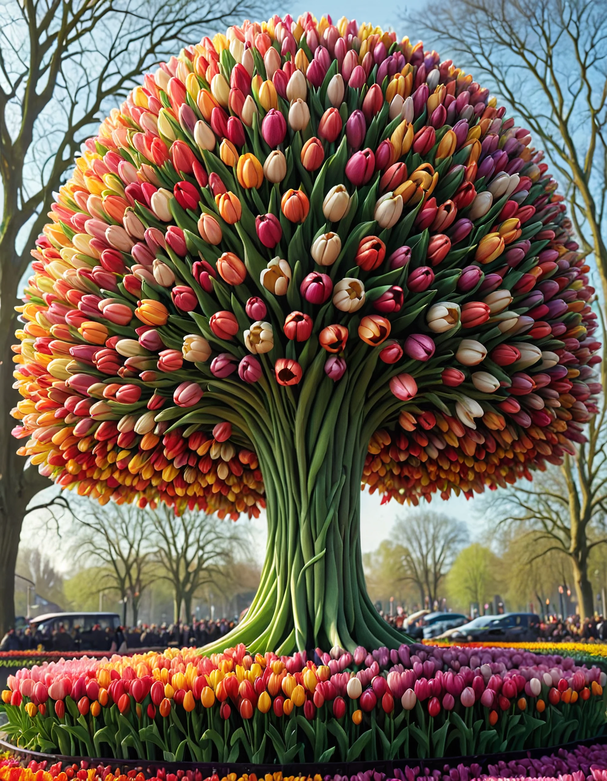 jaynl-tm, made of tulips, a majestic tree