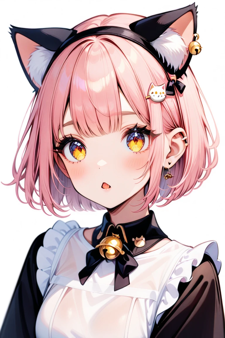 <lora:bellears:0.8> detailed bell pierce cat ears,human ears,bob cut