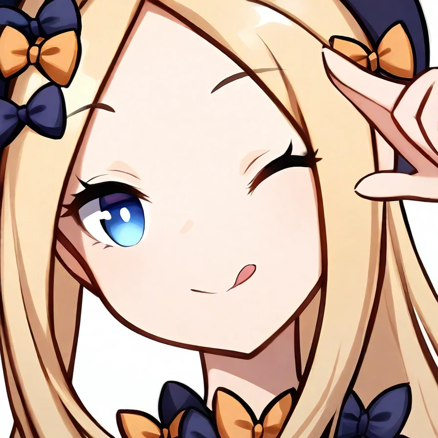 ,paimonfy,1girl,solo,simple background,,abigail williams (fate),hat,long hair,blonde hair,forehead,blue eyes,multiple hair bows,dress,<lora:paimonfy-000006:1>,<lora:AB:0.7>, masterpiece, best quality, very aesthetic, absurdres