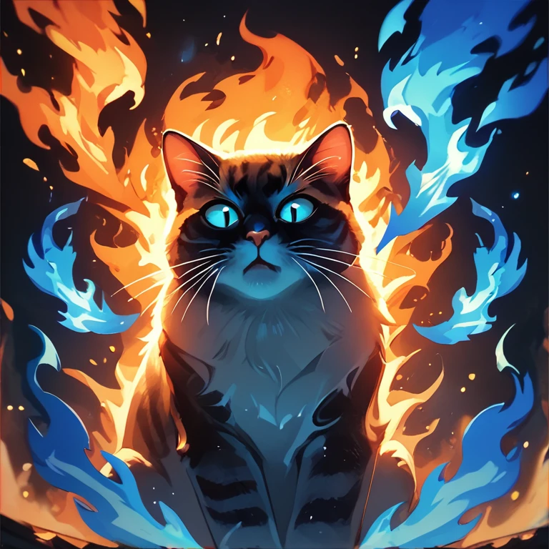 score_9,score_8_up,,score_7_up,onfire,cat,blue flames,
<lora:multi-colored_flames-pony-8:0.8>.