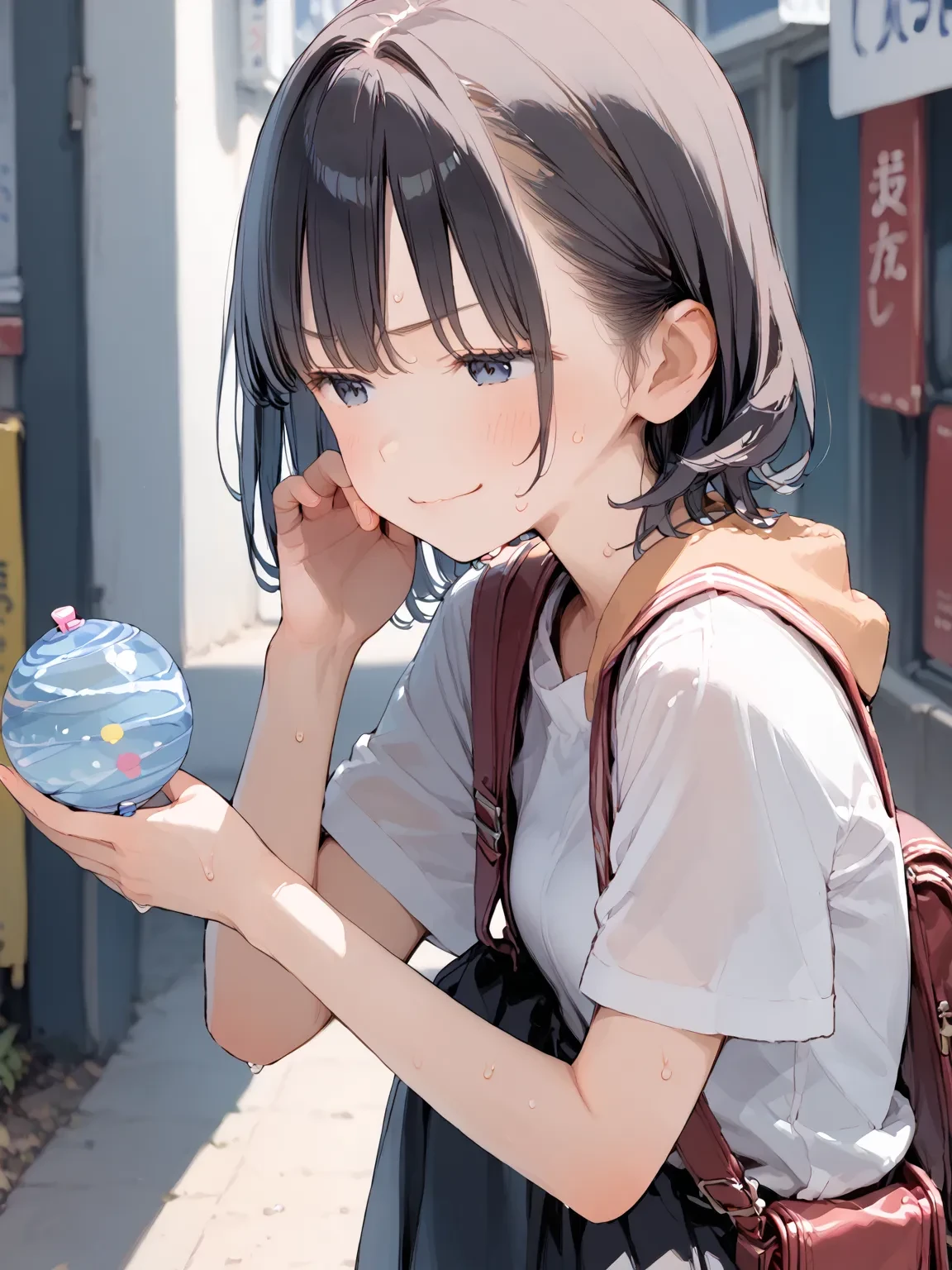 zPDXL, score_9, score_8_up, score_7_up, source_anime, best quality, masterpiece BREAK
girl looking at water balloon, holding on fingers, (sweat:1.5), (smug:1.5),
(from side),
outdoor,
rating_safe,
<lora:water-balloon-xl-v2-pony-000015:0.8:lbw=B0>
