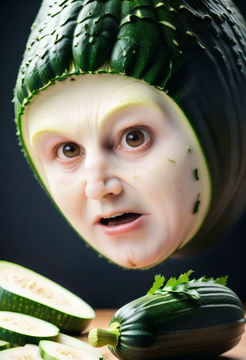 (((Zucchini with RAGEface))), cinematic view