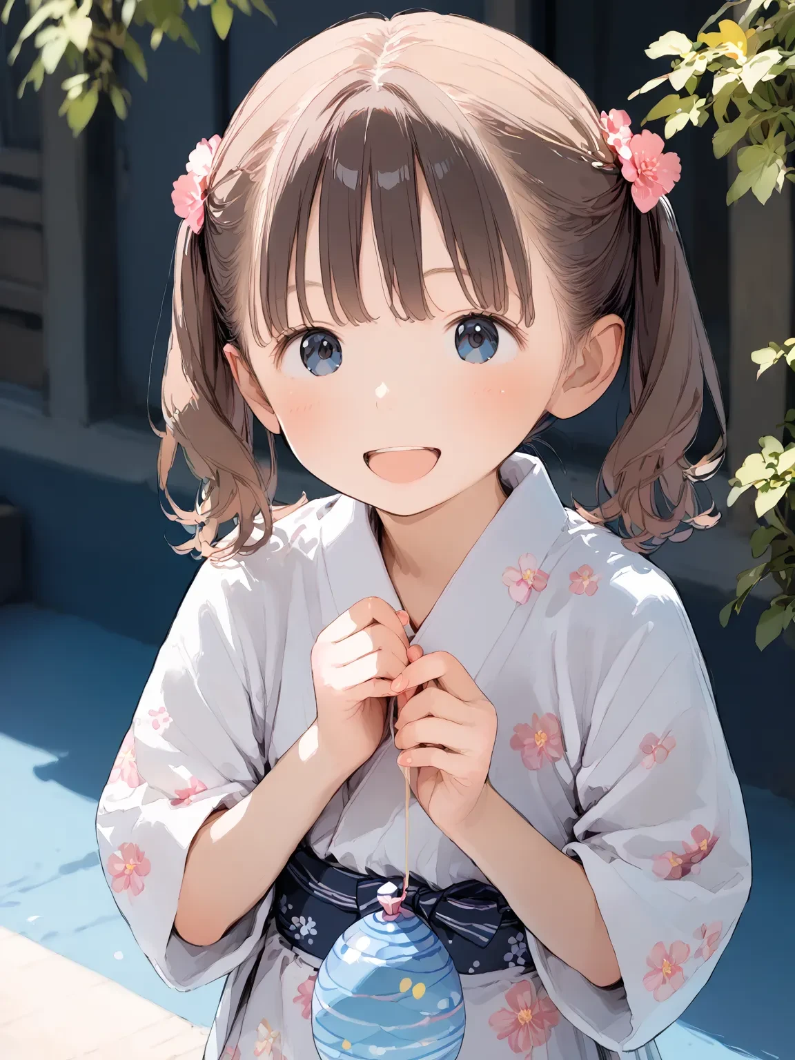 zPDXL, score_9, score_8_up, score_7_up, source_anime, best quality, masterpiece BREAK
girl, child, jyojifuku, floral print, japanese clothes,
(water balloon, yoyo), smile, open mouth,
outdoor,
rating_safe,
<lora:water-balloon-xl-v2-pony-000015:0.8:lbw=B0>
<lora:jinbei_Pony_V1.0:1>