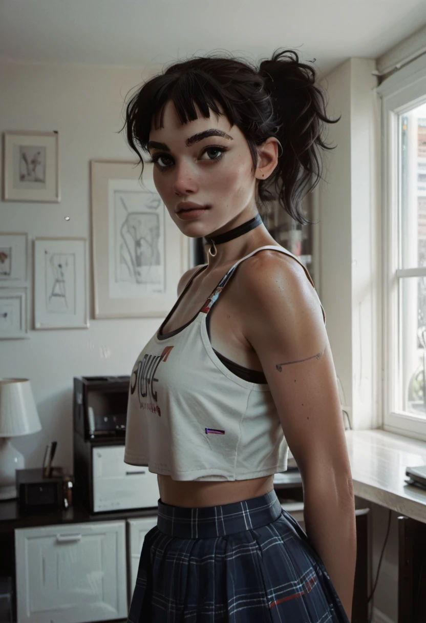 beta01 score_9, score_8_up, score_7_up, (1girl:1.1), crop top, portrait, face focus, skirt, indoors, apartment, tiles, looking at viewer,
<lora:the_wintess:0.8>, w1tn3ss