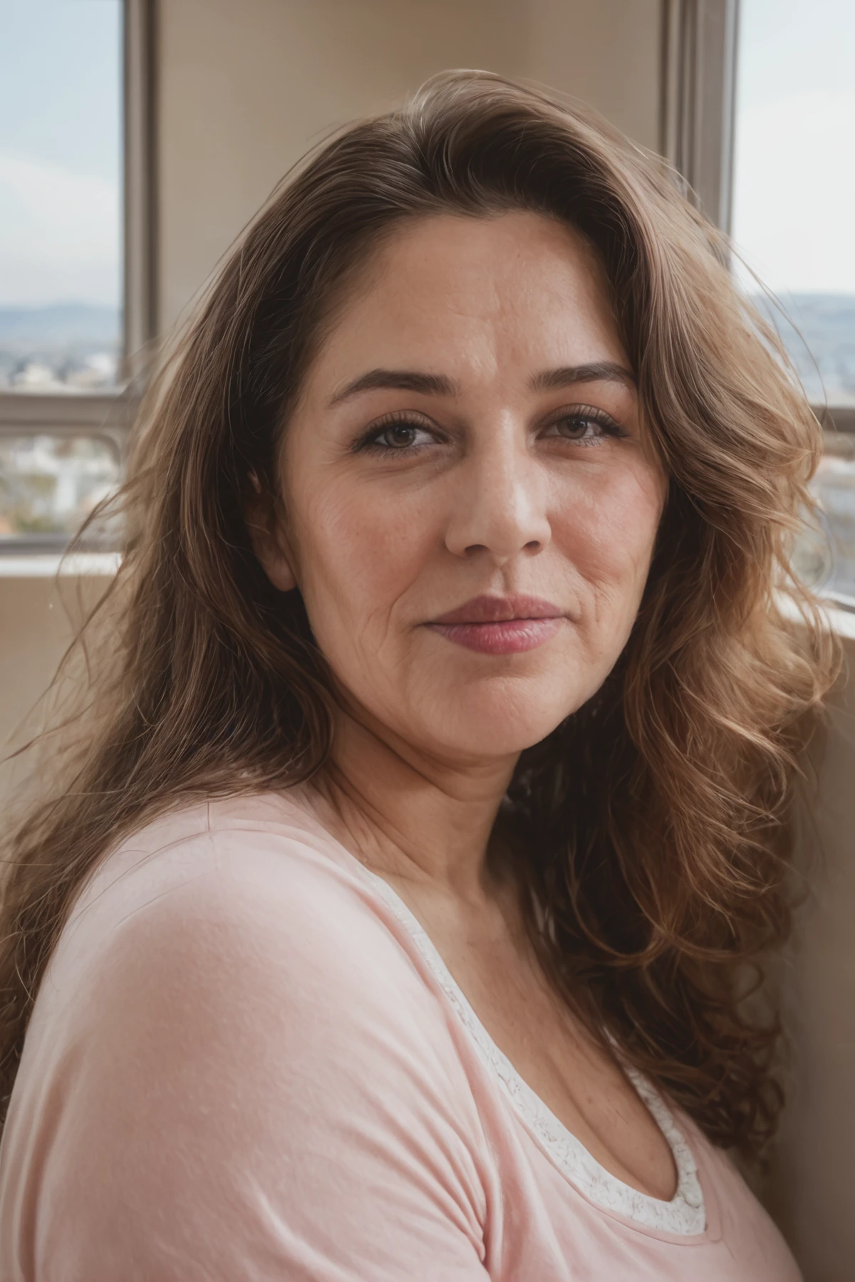 Portrait of a Spanish woman aged 3 0 in 2 0 2 0. rewarded photography, 5 0 mm, Studio lighting.
