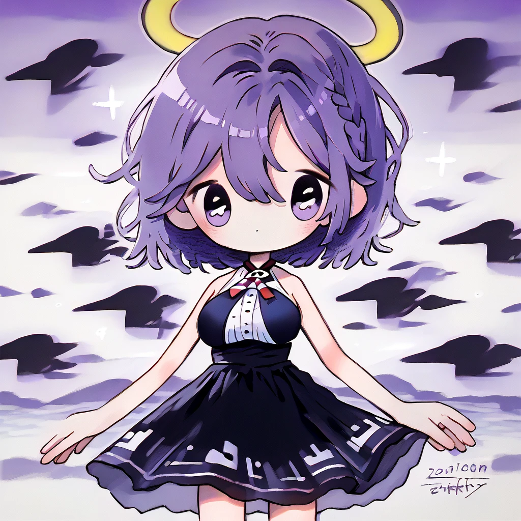 <lora:zukky000:1.5>  1girl, solo,   <lora:KC_02LC_tatsuta_ponyv2:0.8> tatsuta-kc, purple hair, halo, middle hair, purple eyes, tatsutadef-kc, dress, long sleeves, black dress, white shirt, black skirt, short dress, bare legs, breasts, tatsutakai2-kc, bare shoulders, sleeveless, high-waist skirt, black dress, white shirt, black skirt, short dress, bare legs, breasts, tatsutamizugi-kc, swimsuit, black bikini, criss-cross halter, sarong