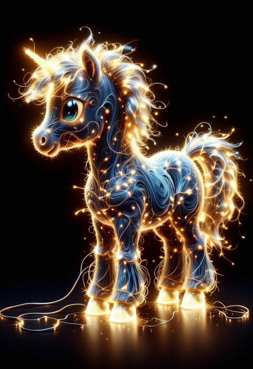 3N3RGY, cute pony made of electricity and sparkle, ,Masterpiece,best quality, raw photo, realistic, very aesthetic