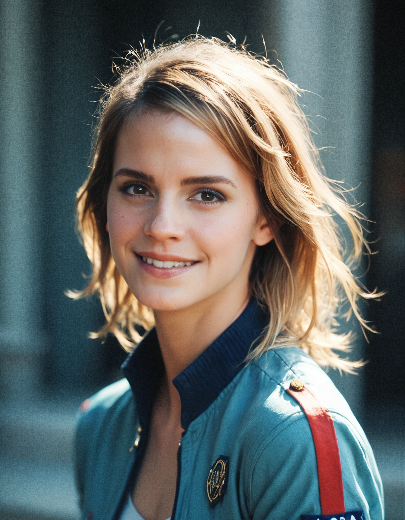 score_9, score_8_up, score_7_up, ohwx, 1girl, slim, realistic, light smile, cropped jacket \(bolero\), <lora:CrunchyBanana_PONY_DORA_Emma_Watson:1>, rating_safe
