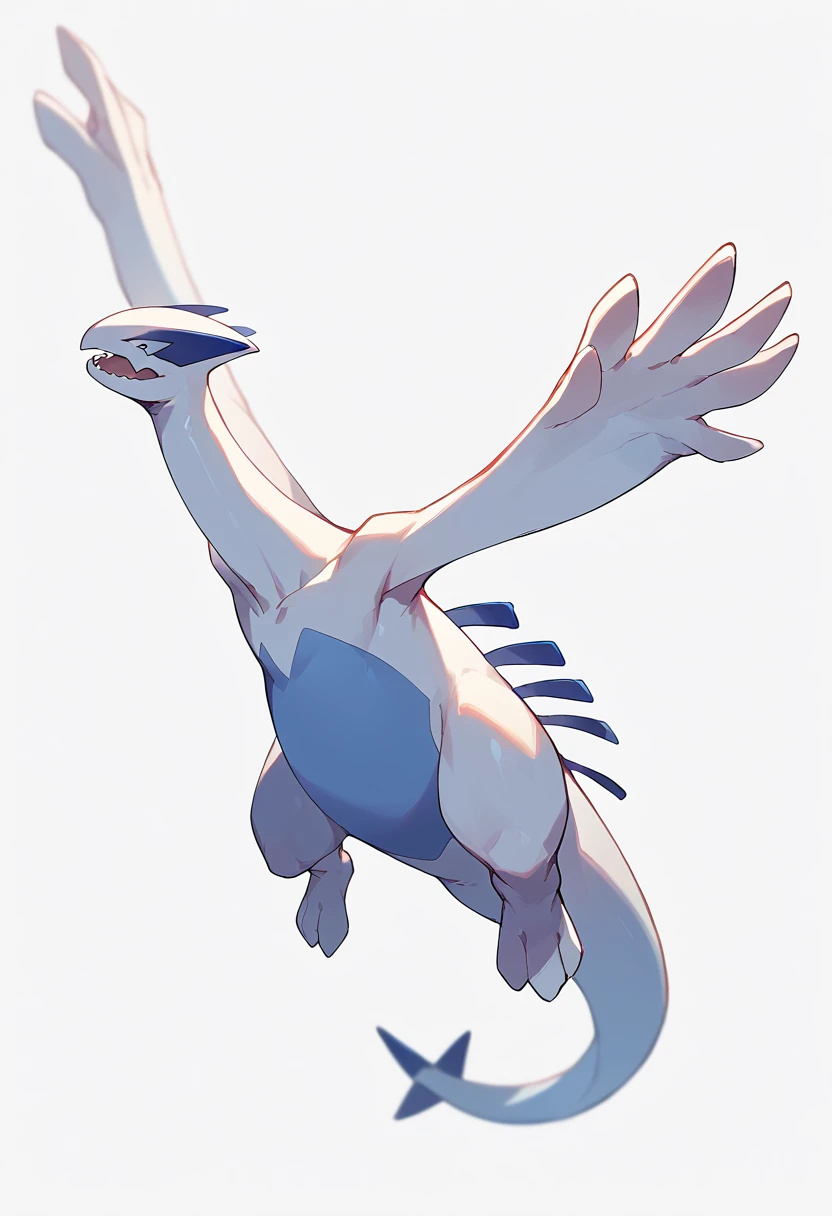 score_9, score_8_up, score_7_up, score_6_up, source_furry, solo, blurred background, dof,  full-length portrait,  <lora:POKEMON_LUGIA:1> lugia, HV, pokemon (creature), feral, white background