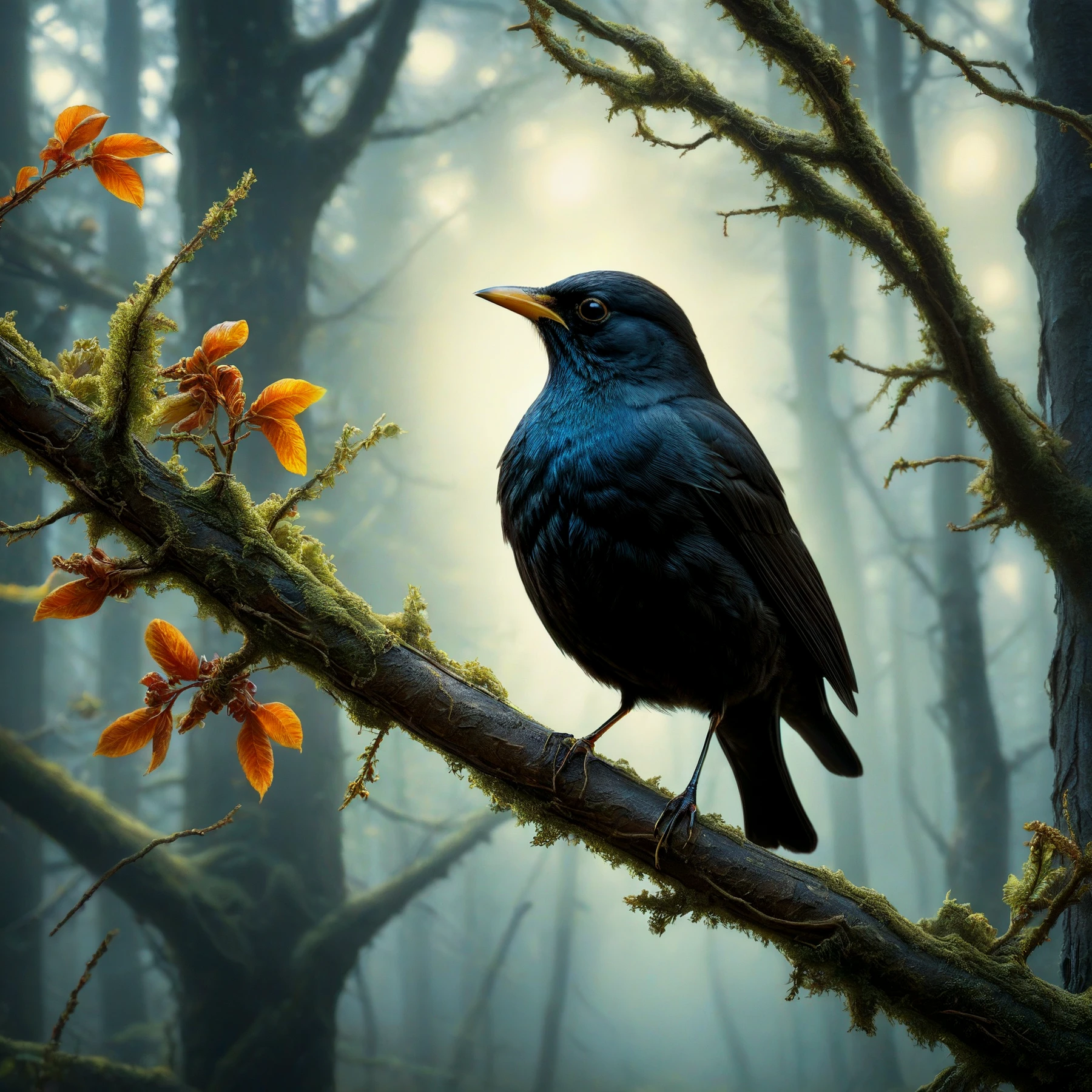 insane detail, amazing lighting, 8K, HDR, vibrant and colorful, masterpiece. RAW Photograph.

A photo of a blackbird on the branch of a tree. in a forest.

<lora:ImagineMore01_CE_SDXL:1> 