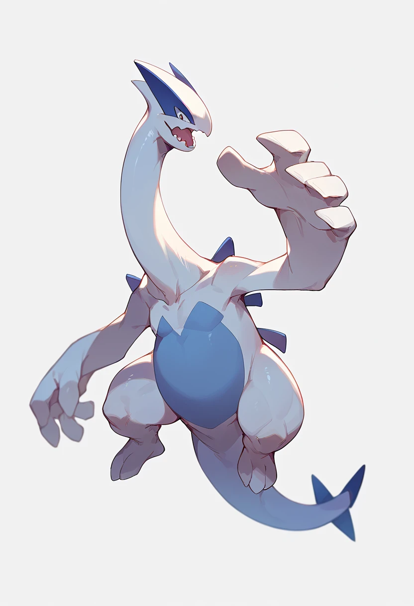 score_9, score_8_up, score_7_up, score_6_up, source_furry, solo, blurred background, dof,  full-length portrait,  <lora:POKEMON_LUGIA:1> lugia, HV, pokemon (creature), feral, white background