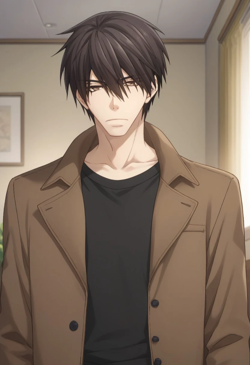 score_9, score_8_up, score_7_up, source_anime, highly detailed, 
takano, 1boy, male focus, solo, brown eyes, brown jacket, jacket, indoors, black hair,
upper body, black hair, hair between eyes, black shirt, shirt, closed mouth,