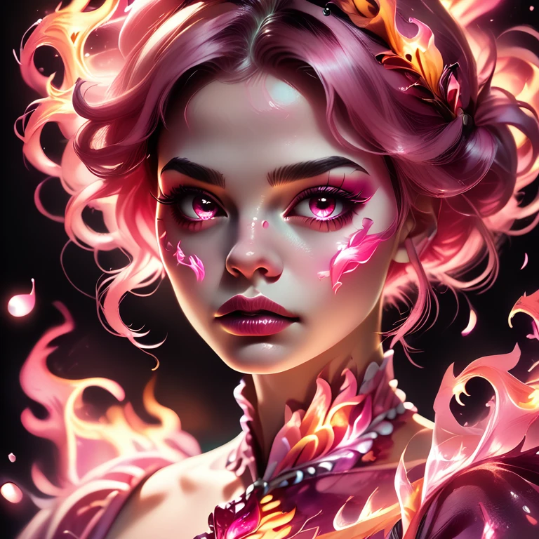 score_9,score_8_up,,score_7_up,onfire,1girl,dress,,pink flames,portrait
 <lora:multi-colored_flames-pony-8:0.8>.