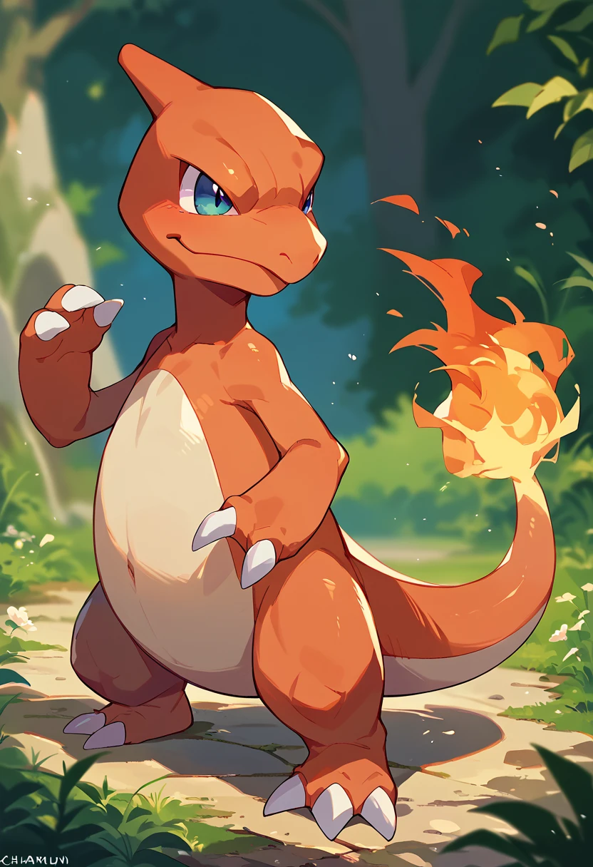 score_9, score_8_up, score_7_up, score_6_up, source_furry, solo, blurred background, dof,  full-length portrait,  <lora:POKEMON_CHARMELEON:1> charmeleon, flame tipped tail, pokemon (creature),