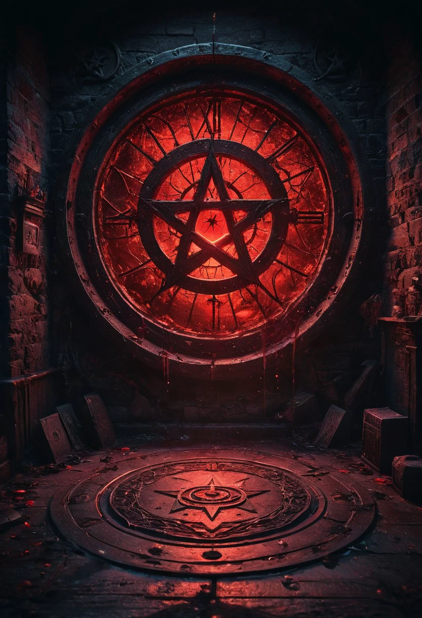 A detailed dramatic illustration of the portal, with red color dark magic splash, portal on floor, inside a magic circle with pentagram, dark gothic, 3D Vector Art, fantasy art, watercolor effect, bokeh, Adobe Illustrator, hand-drawn, digital art, isometric style, retro aesthetic, focused on the character, 4K resolution, photorealistic rendering, using cinema 4D 
Wide range of colors., Dramatic,Dynamic,Cinematic,Sharp details
Insane quality. Insane resolution. Insane details. Masterpiece. 32k resolution.
dvr-lnds-sdxl, ral-apoctvisn, dark, chiaroscuro, low-key, zavy-rmlght