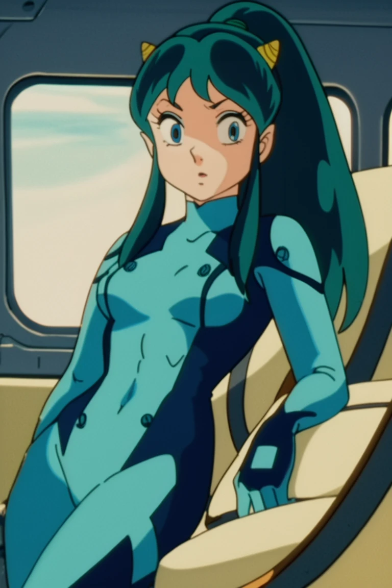 score_9, score_8_up, score_7_up, score_6_up, anime screencap, 1girl, solo, lum, horns, looking at viewer, zero suit, ponytail, cowboy shot, in a spacecraft interior
<lora:Lum_Invader_Pierrot_Style:1>