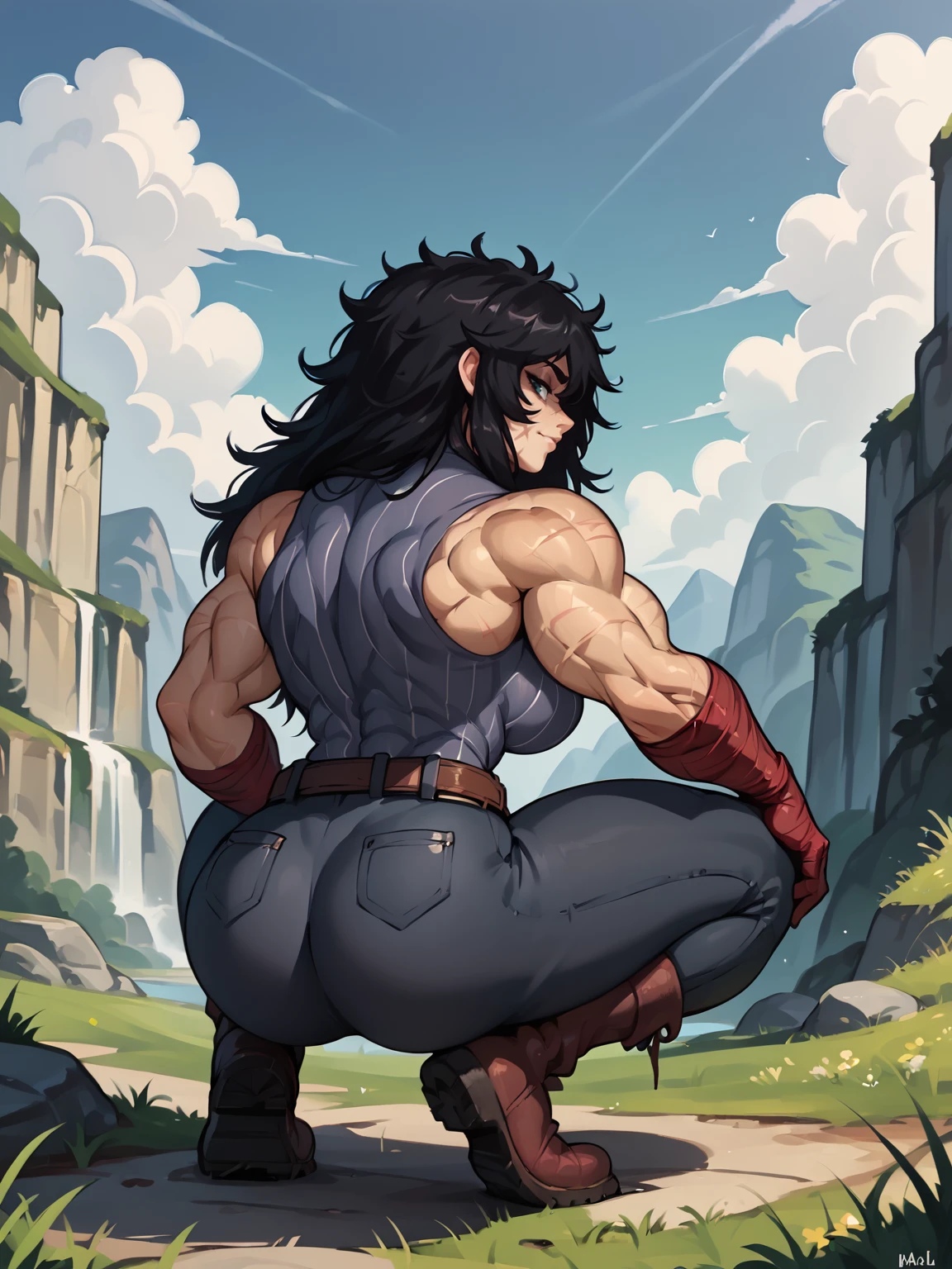 A naked muscle male ,,ass,fantasy, intricate, elegant, digital painting, trending on artstation, concept art, sharp focus, illustration by Gaston Bussiere and artgerm, 4k.