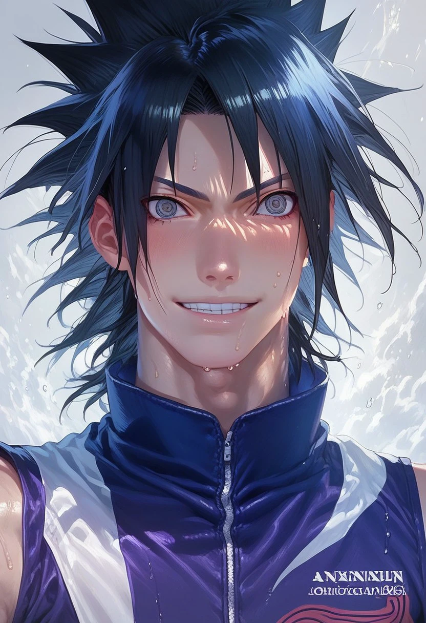 score_9, score_8_up, score_7_up, detailed, intricate details, sourced_anime, FaceDetail, stunning, masterpiece, , solo, 1boy, sasuke uchiha, \(Naruto\), black hair, spiky hair, Mangekyou Sharingan eyes, sharingan eyes,
, volleyball uniform with a high-sporty, amazing body, smirk, sweaty, in a match, exciting, motion,