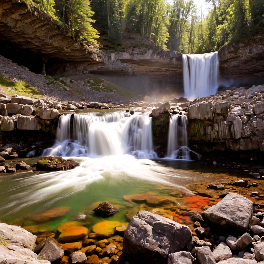 waterfall, colorful, north American