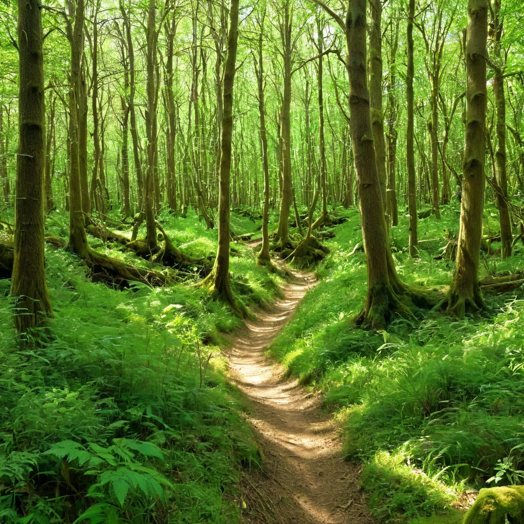 a forest trail, 