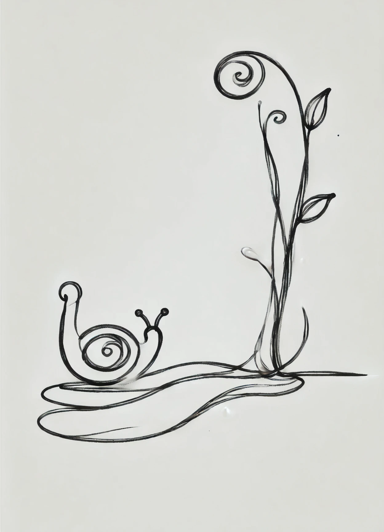 DonM0n3L1n3XL one line drawing, wetland, snail,curtain,finial,soffit <lora:DonM0n3L1n3XL:1>
