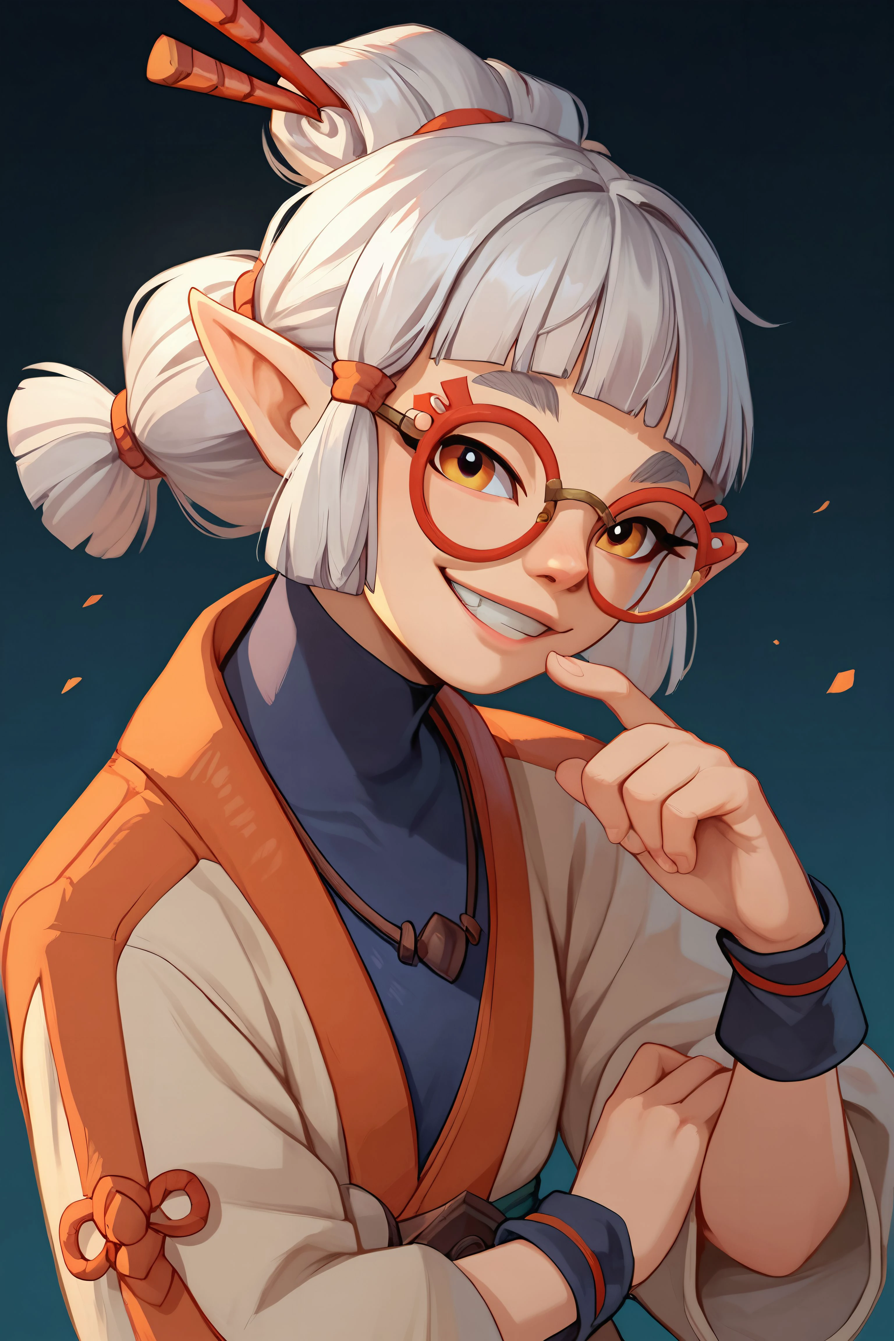 josha, totkjosha, 1girl, low twintails, brown hair, multi-tied hair, pointy ears, white hair, glasses, looking at viewer, smile, sheikah
<lora:totkjosha-pdxl:0.7>
score_9, score_8_up, score_7_up, score_6_up, score_5_up, score_4_up, zPDXL2