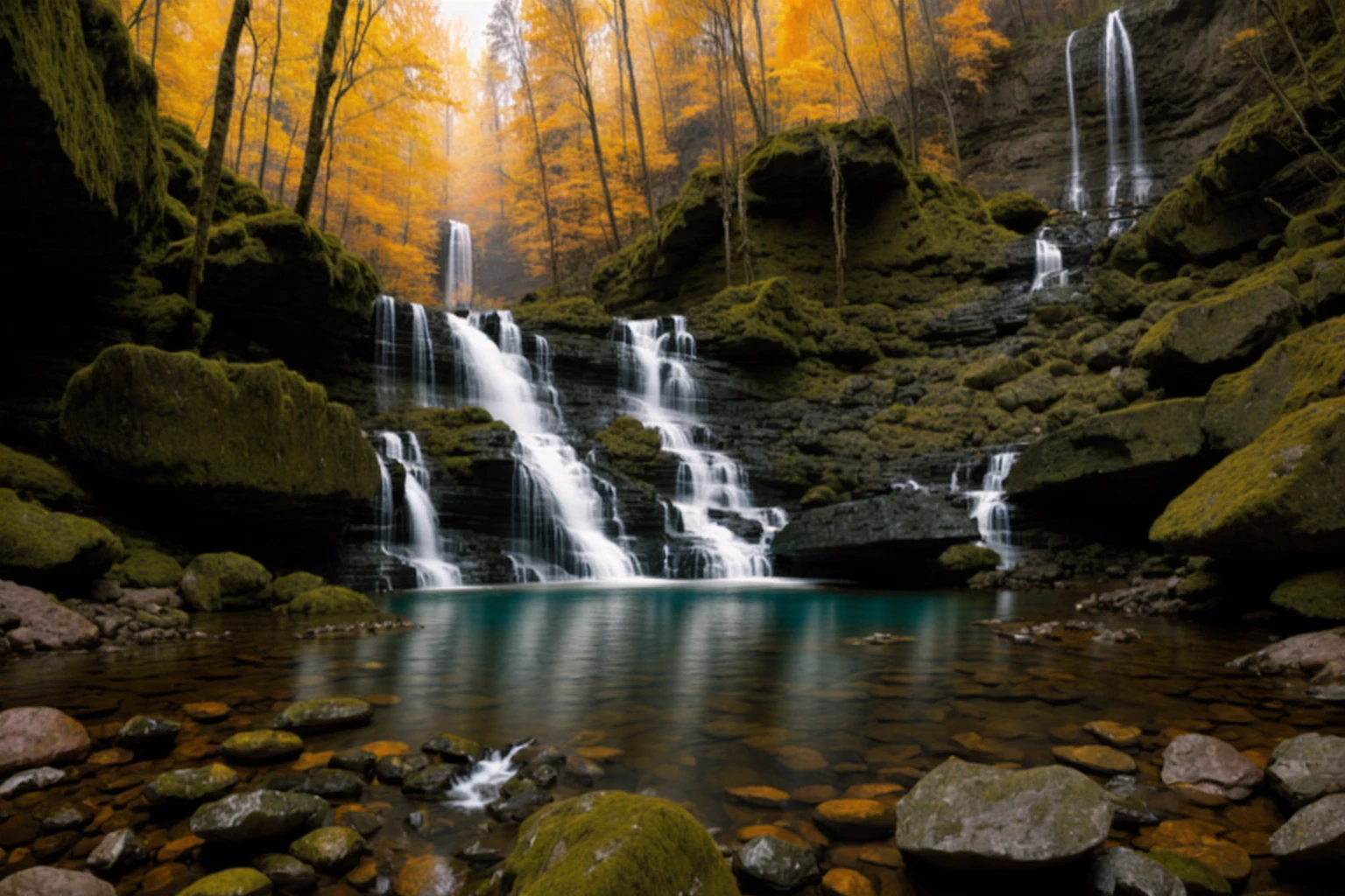 wide, waterfall, colorful, north American