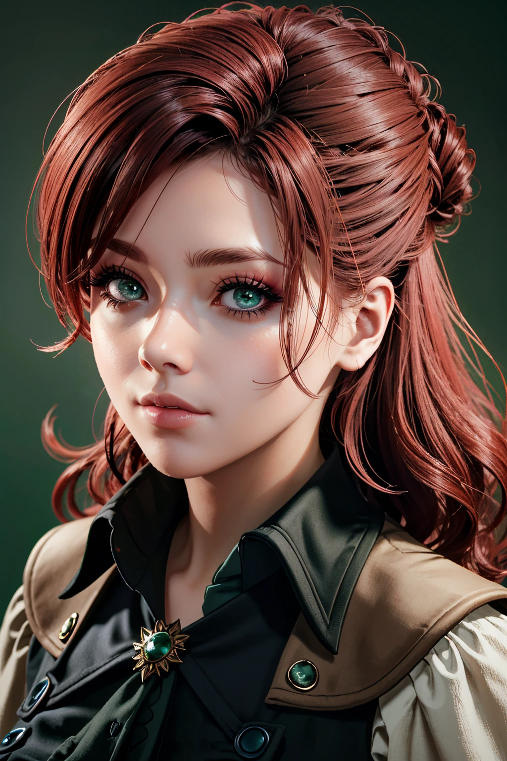 ((ultra detailed, masterpiece, absurdres))
 <lora:ACUElise:0.8>
ACUElise, 1girl, red hair, green eyes, looking at viewer, simple background, portrait