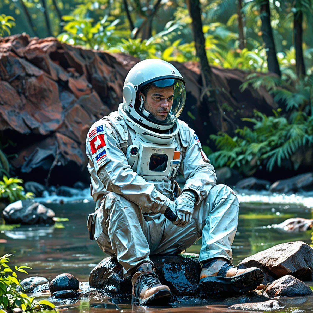 score_9, score_8_up, rating_explicit, washing laundry, river, busy woman, oil painting, rembrandt lighting, masterpiece, epic, intricate details, sharp focus
BREAK An empty open space on Mars is filled with tons of red-brown dust, floating in a sparse atmosphere typical of other planets.',
'A lonely astronaut sits sadly on a boulder, their futuristic space suit displaying scratches and subtle damage.',
'The suit has traces of black smoke, adding to the feeling of desolation.',
"Nearby the astronaut, a broken martian rover lies in pieces, reflecting the harsh environment.",
'Far in the distance, digging robots are diligently working to create a subterranean hut for the astronaut.',
'In the background, construction bots are poised to start building the submerged hut.',
'The overall scene is one of solitude and resilience in the face of adversity.
BREAK The astronaut is sitting alone on a boulder, their futuristic space suit marred with scratches and other subtle damages.',
'Traces of black smoke are visible on the white suit, adding to the overall sense of desolation.',
'The astronaut appears dejected, reflecting the harshness of the Martian environment.
BREAK  SK_CINEMATIC zPDXL2 ImgFixerPre0.3