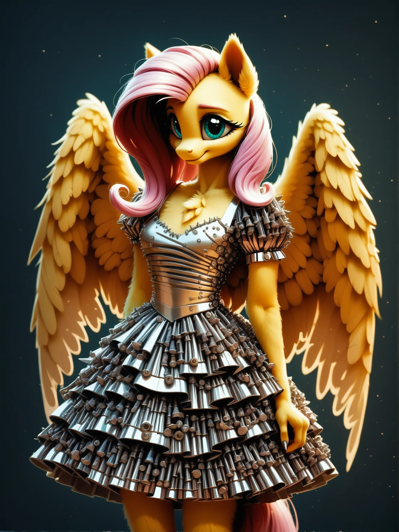 score_9, score_8_up, score_7_up, score_6_up, realistic illustration, 1girl, portrait, Fluttershy \(mlp\), anthro pony, tail, wings, dress, fastenerswm,  <lora:FastenersWMv0.4:1.2> <lora:MegaFluffyPony:0.5> MegaFluffyPony, furry, fluffy