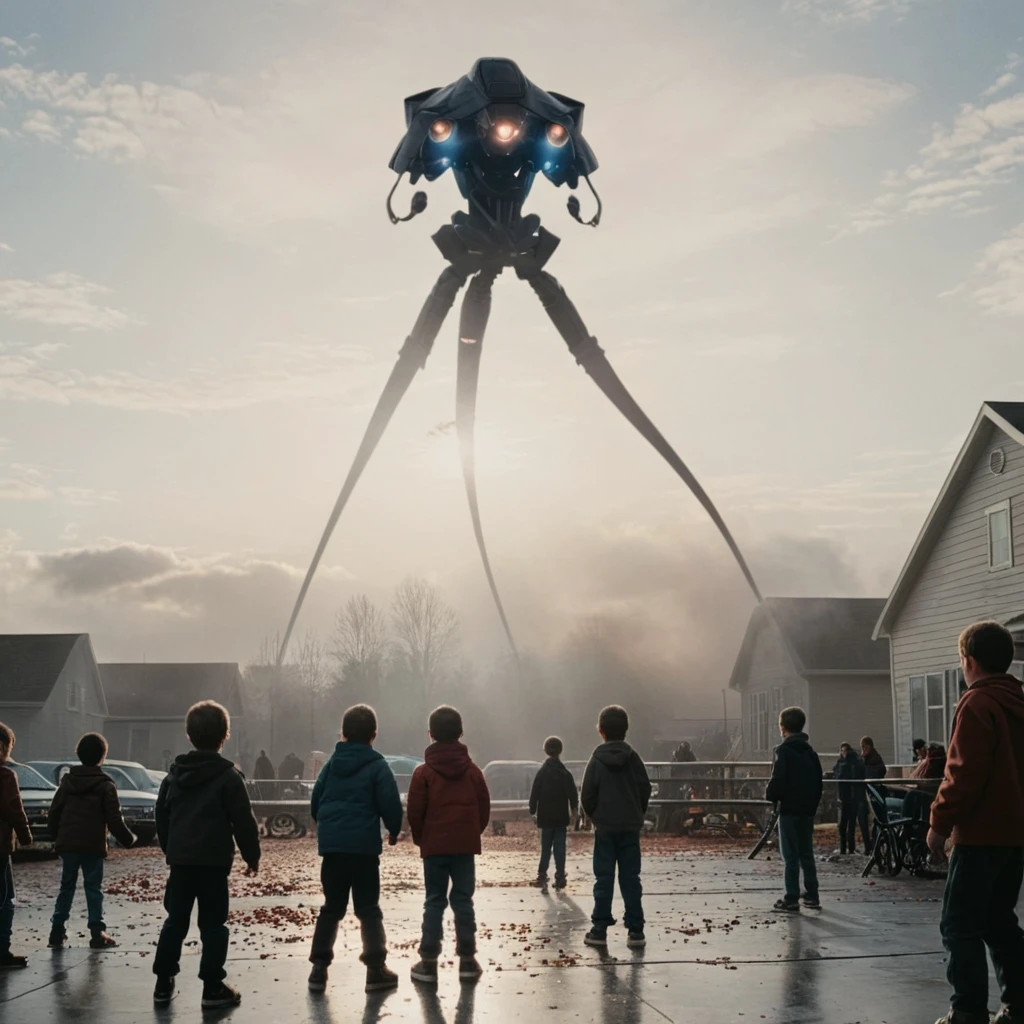 cinematic photo of  children playing in a daycare center with a  tripod standing in the background , daytime, dramatic sky
<lora:tripod:1>, by Christoper Nolan, produced by Lynda Obst, cinematography by Wally Pfister and Hoyte van Hoytema, Cinematic movie still, movie mood,  compelling composition, storytelling elements, conveys emotion, mood, and narrative depth, creating visually striking images that feel like still frames from a film, film grain, lens bloom, rule of thirds composed, Cinematic Color Grading,Controlled Lighting,Bokeh,High Resolution, high clarity, Implied Motion