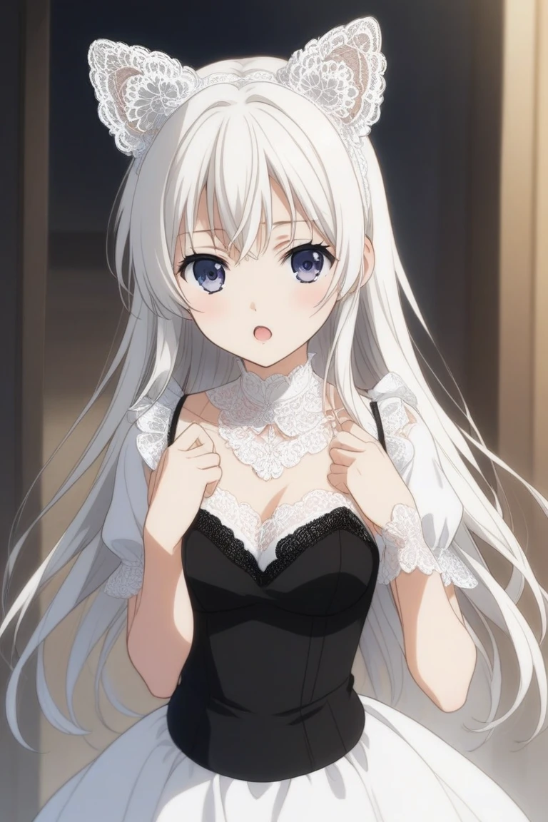 lace ears,white ears, <lora:laceearspony:0.9> anime