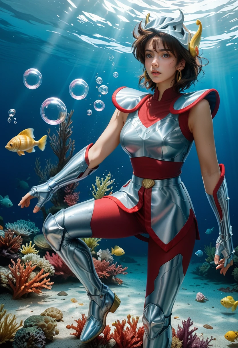 score_9,score_8_up,score_7_up,8k,pretty face,detailed face,detailed eyelashes,get eyebrows,heavy make-up,dynamic pose,outdoors,atlantis,seabed,(underwater:1.3),sea fish,large breasts,slim waist,wide hips,1girl,((intricate)),<lora:saintseiya5-pony-v80-000006:0.8>,bubble,spit out bubbles from your mouth,
cowboy shot,1gseiya,japanese girl,armor,brown hair,breastplate,fingerless gloves,gloves,helmet,faceless,short hair,red corset,bodysuit,shoulder armor,earrings,greaves,armored boots,sleeveless,vambraces,pauldrons,boots,breasts,hand on other one's shoulders,armor skirt,