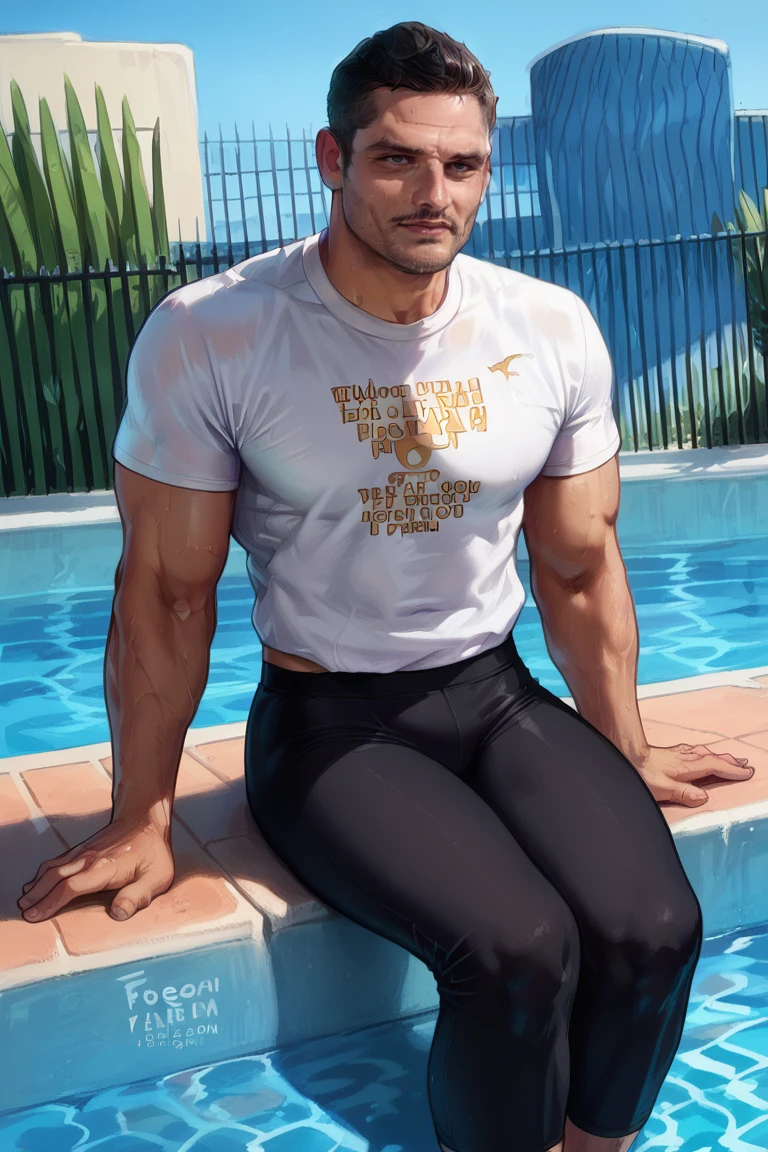 score_9, score_8, score_7, Florent_Mana, male, muscular male,1boy, t-shirt, leggings, poolside, facial hair, solo male, sitting<lora:EMS-434384-EMS:1.000000>