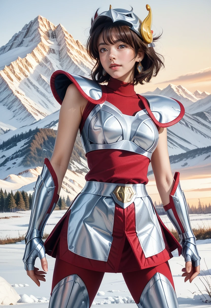 score_9,score_8_up,score_7_up,8k,realistic,real,photorealistic,pretty face,detailed face,detailed eyelashes,heavy make-up,outdoors,sunset,snow mountain,large breasts,slim waist,wide hips,1girl,((intricate)),<lora:saintseiya5-pony-v90-000006:0.8>,
cowboy shot,1gseiya,japanese girl,armor,brown hair,breastplate,fingerless gloves,gloves,helmet,faceless,short hair,red corset,bodysuit,shoulder armor,earrings,greaves,armored boots,sleeveless,vambraces,pauldrons,breasts,hand on other one's shoulders,armor skirt,