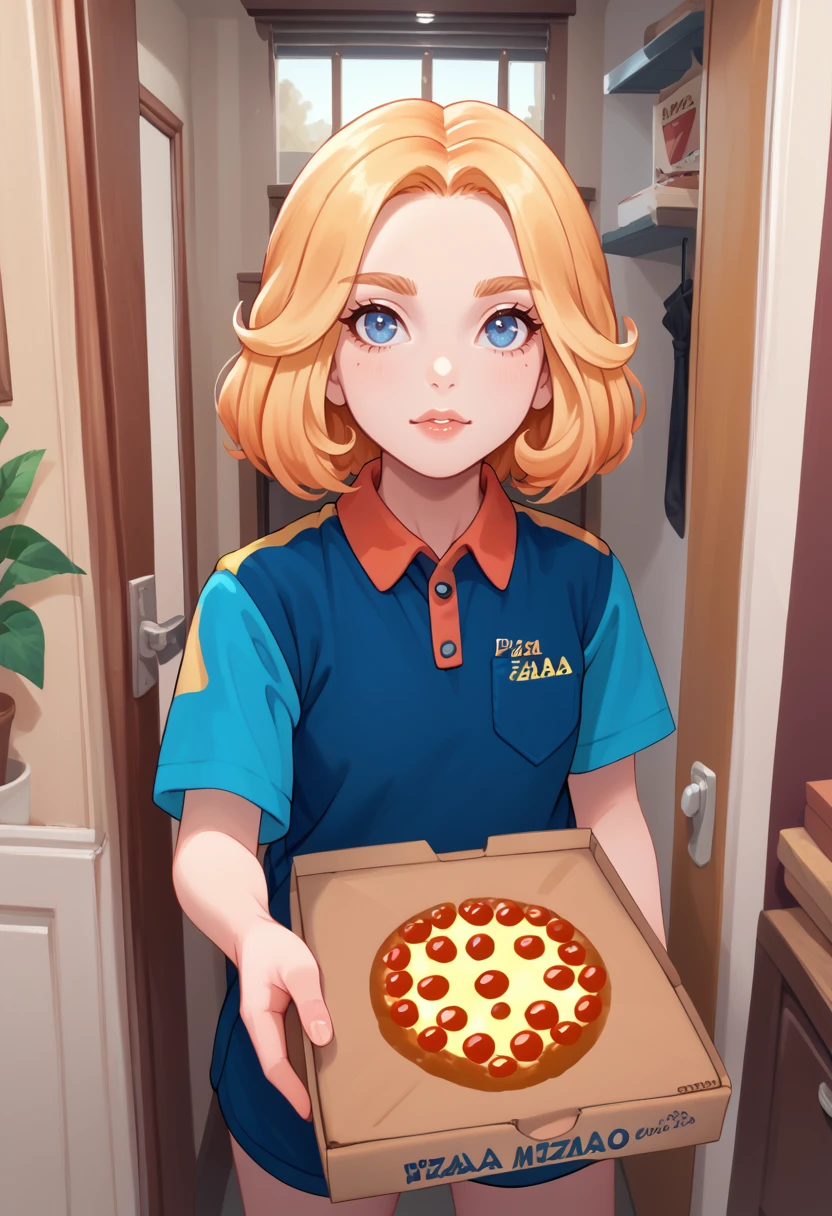 score_9, score_8_up, score_7_up, pizza box, employee uniform, pov, pizza delivery, <lora:GettingPizzaDeliveredPOV_pdxl_Incrs_v1:1>, <lora:NSPhyllisPortia:1>, NSPhyllisPortia, blonde hair, medium hair, blue eyes