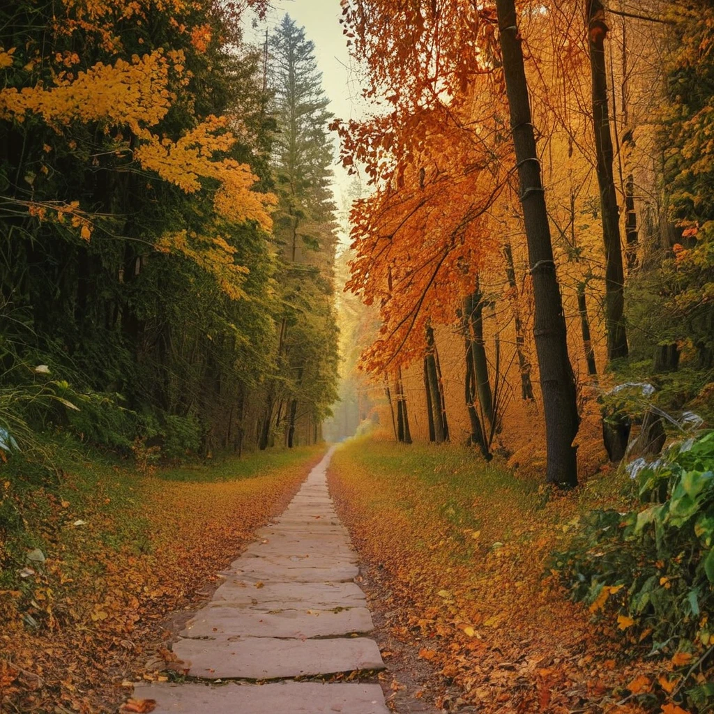 score_9, score_8_up, score_7_up, rating_safe, forest path in autumn, no humans, (raw, photo, realistic:1.1)